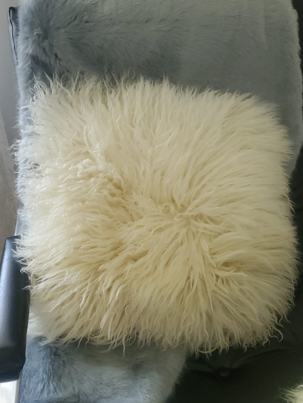 Large Mongolian Lamb Natural Sheep Accent Pillow